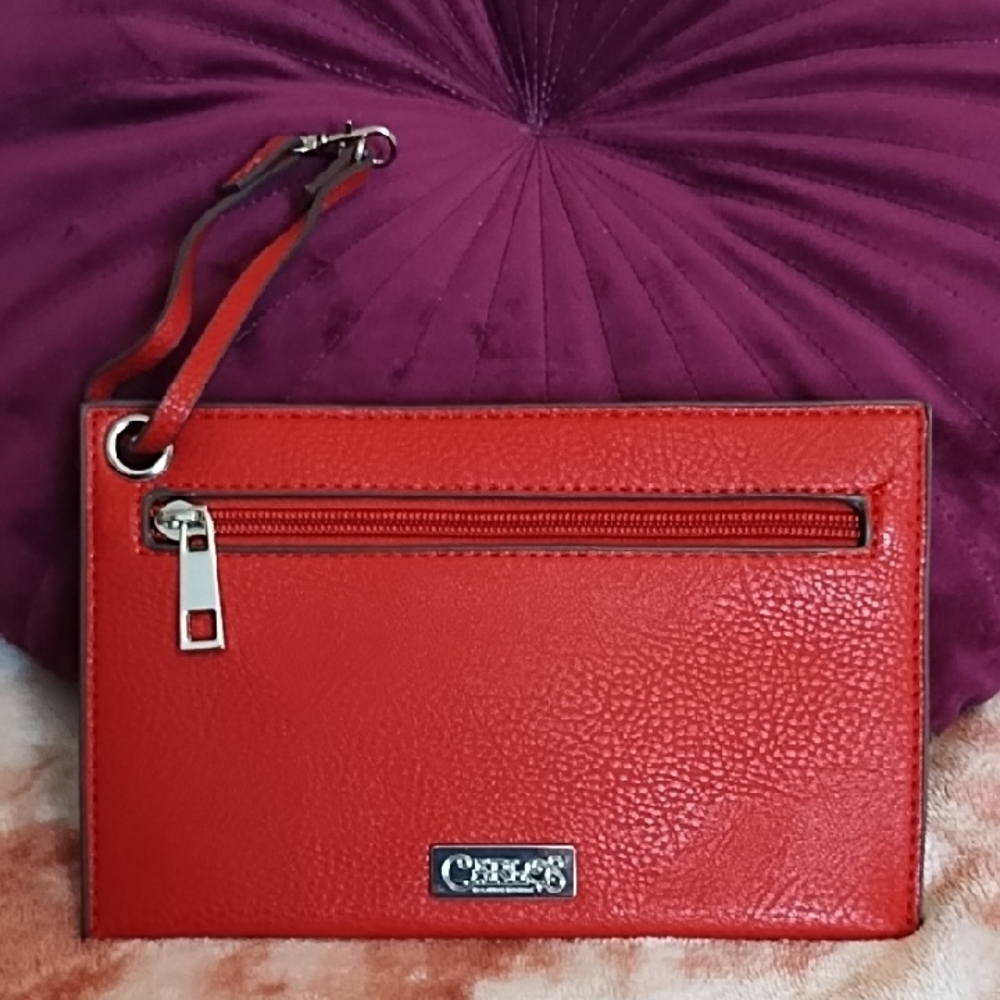Carlos Santana Red Leather Wristlet